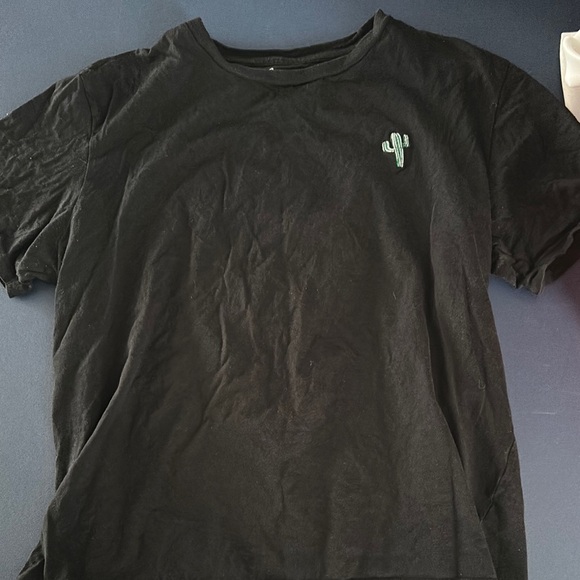Black Short Sleeve Tee with Cactus Embroidery - Picture 1 of 3